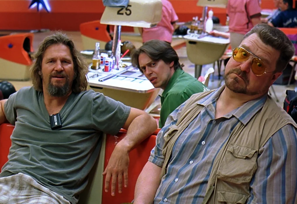 Making of a Cult Classic featuring a memorable bowling alley scene with three friends in a beloved comedy film.
